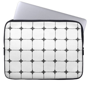 Minimalistisches neutrales Gitter Modern Schwarz & Laptopschutzhülle