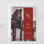 Minimalistisches neutrales Scrapbook 4 Foto Save The Date (Vorderseite)