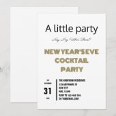 Minimalistisches New Year Eve Cocktail Party Einladung (Vorne/Hinten)