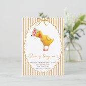 Minimalistisches Niedlich Duckling Geburtstag Einladung (Stehend Vorderseite)