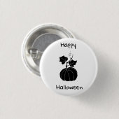 Minimalistisches Niedlich Happy Halloween Button (Vorne & Hinten)