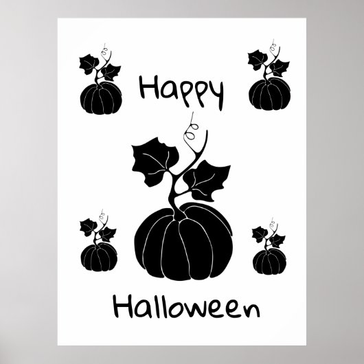 Minimalistisches Niedlich Happy Halloween Poster (Vorne)
