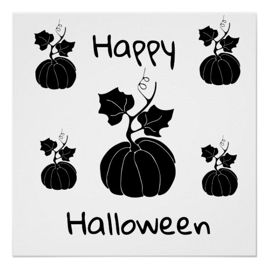 Minimalistisches Niedlich Happy Halloween Poster (Vorderseite)