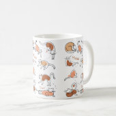 Minimalistisches Niedlich spielerisches Orange Whi Kaffeetasse (VorderseiteRechts)