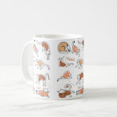 Minimalistisches Niedlich spielerisches Orange Whi Kaffeetasse (Vorderseite Links)
