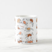 Minimalistisches Niedlich spielerisches Orange Whi Kaffeetasse (Mittel)