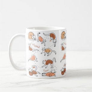 Minimalistisches Niedlich spielerisches Orange Whi Kaffeetasse
