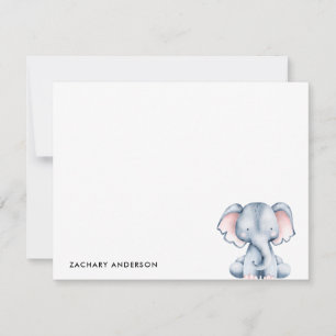 Minimalistisches Niedliches Baby Elephant Kinder P Mitteilungskarte