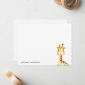 Minimalistisches Niedliches Baby Giraffe Kinder Pe Mitteilungskarte (Vorderseite/Rückseite Beispiel)