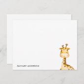 Minimalistisches Niedliches Baby Giraffe Kinder Pe Mitteilungskarte (Vorne/Hinten)