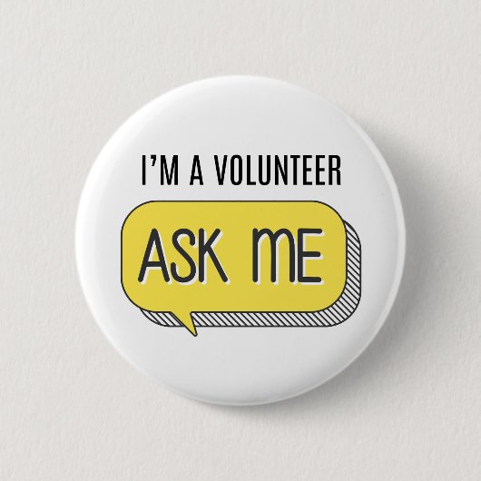 Minimalistisches Niedliches Freiwilligenzeichen Fr Button (Vorderseite)