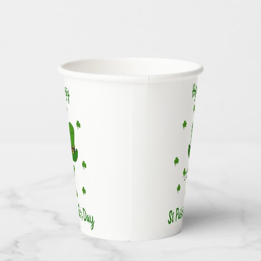Minimalistisches Niedliches Happy St Patrick's Day Pappbecher (Rechts)