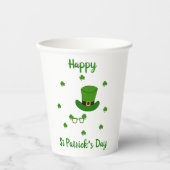 Minimalistisches Niedliches Happy St Patrick's Day Pappbecher (Vorderseite)