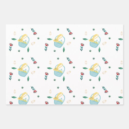 Minimalistisches Niedliches Osterpapier Geschenkpapier Set (Vorderseite)