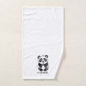 Minimalistisches Niedliches Panda in Schwarz und W Badhandtuch Set (Handtuch)