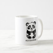 Minimalistisches Niedliches Panda in Schwarz und W Kaffeetasse (VorderseiteRechts)
