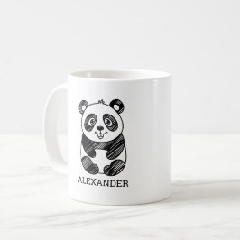 Minimalistisches Niedliches Panda in Schwarz und W Kaffeetasse