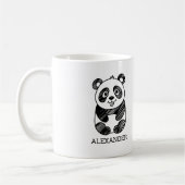 Minimalistisches Niedliches Panda in Schwarz und W Kaffeetasse (Links)