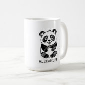 Minimalistisches Niedliches Panda in Schwarz und W Kaffeetasse (VorderseiteRechts)