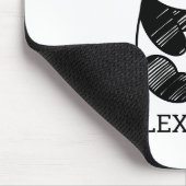 Minimalistisches Niedliches Panda in Schwarz und W Mousepad (Ecke)