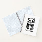 Minimalistisches Niedliches Panda in Schwarz und W Notizblock (Innenseite)