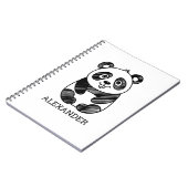 Minimalistisches Niedliches Panda in Schwarz und W Notizblock (Linke Seite)
