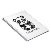 Minimalistisches Niedliches Panda in Schwarz und W Notizblock (Rechte Seite)