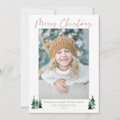 Minimalistisches Niedliches Rosa Bäume Weihnachten (Vorderseite)