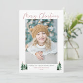 Minimalistisches Niedliches Rosa Bäume Weihnachten (Stehend Vorderseite)