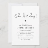 Minimalistisches Niedliches Script QR Code Foto Ba Einladung (Vorderseite)