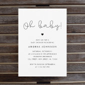 Minimalistisches Niedliches Script QR Code Foto Ba Einladung