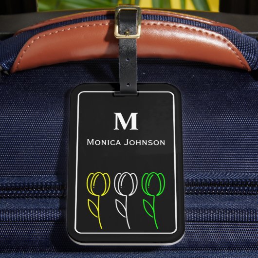Minimalistisches Niedliches Tulip-Blume-Symbol für Gepäckanhänger (Vorderseite Insitu 2)