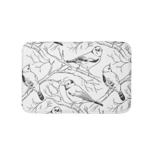 Minimalistisches nordamerikanisches Vögel-Linienku Badematte