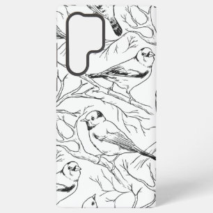 Minimalistisches nordamerikanisches Vögel-Linienku Samsung Galaxy Hülle