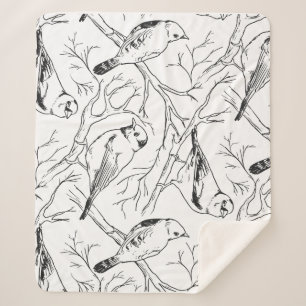 Minimalistisches nordamerikanisches Vögel-Linienku Sherpadecke