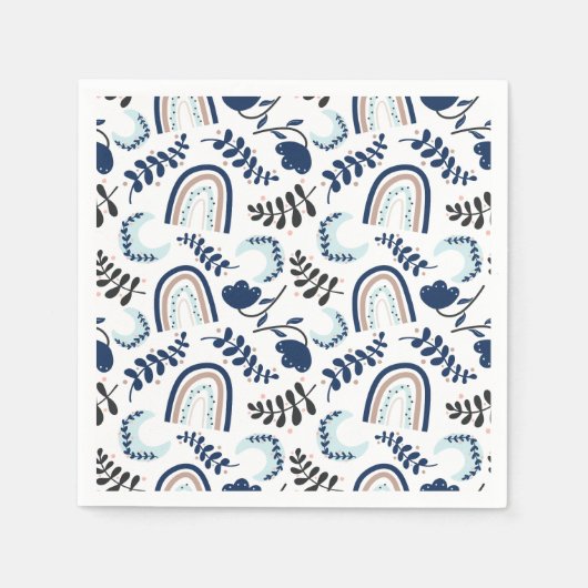 Minimalistisches nordisches Muster Serviette (Vorderseite)