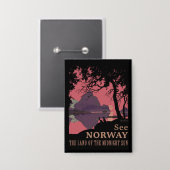 Minimalistisches Norwegen-Sonnenuntergangs-Poster Button (Vorderseite/Rückseite)