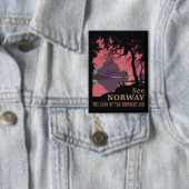 Minimalistisches Norwegen-Sonnenuntergangs-Poster Button (Insitu)
