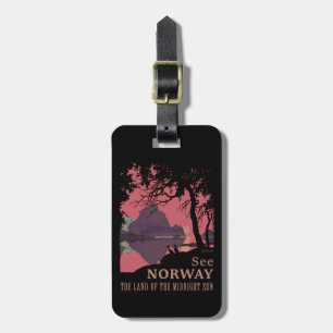 Minimalistisches Norwegen-Sonnenuntergangs-Poster  Gepäckanhänger