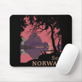 Minimalistisches Norwegen-Sonnenuntergangs-Poster  Mousepad (Mit Mouse)