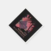 Minimalistisches Norwegen-Sonnenuntergangs-Poster Serviette (Ecke)