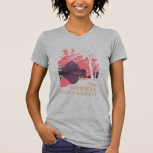 Minimalistisches Norwegen-Sonnenuntergangs-Poster  T-Shirt