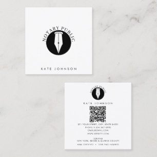 Minimalistisches Notar-Service-Unterschrifts-Agent Quadratische Visitenkarte