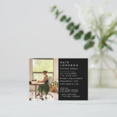 Minimalistisches Notar Signatur Agent Foto Berufli Visitenkarte (Stehend Vorderseite)