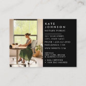 Minimalistisches Notar Signatur Agent Foto Berufli Visitenkarte (Vorderseite)