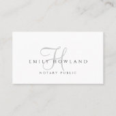Minimalistisches Notar-Skript-Monogramm-Name Visitenkarte (Vorderseite)