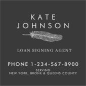 Minimalistisches Notarsignierungs-Agent-Feather Qu Aufkleber (Vorderseite)