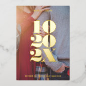 Minimalistisches numerisches Datum Save the Date Folieneinladung (Vorderseite)