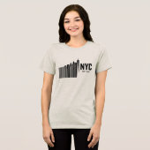 Minimalistisches NYC-Barcode-Skyline-Design Tri-Blend Shirt (Vorderseite voll)