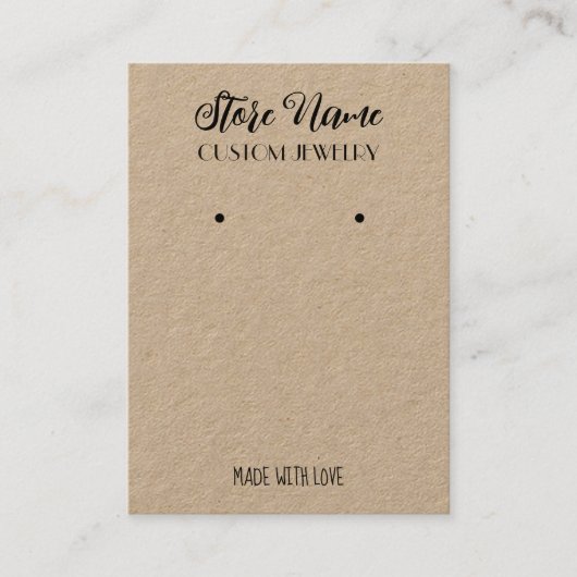 Minimalistisches Ohrring-Display für Kunsthandwerk Visitenkarte (Vorderseite)